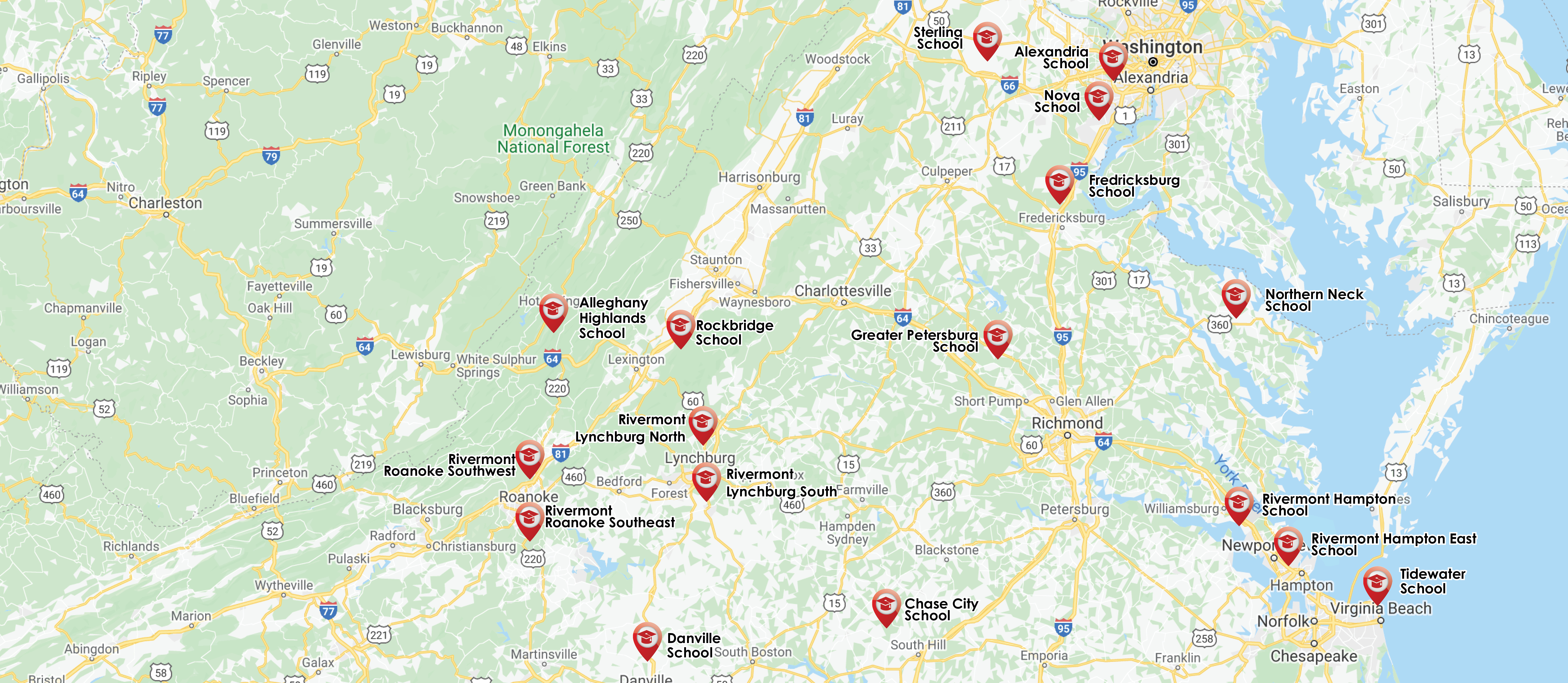 Map of Rivermont Schools